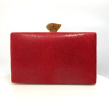 Zok and Zaari Red Faux Leather Clutch handbag