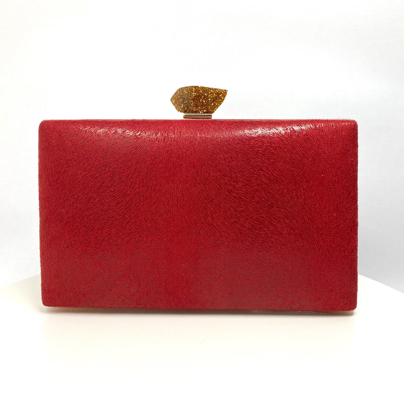 Zok and Zaari Red Faux Leather Clutch handbag