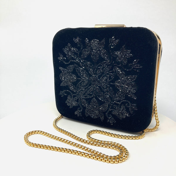 Zok and Zaari Hand embroidered black purse