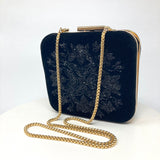 Zok and Zaari Hand embroidered black clutch handbag purse