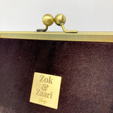 Brown Velvet Frame Handbag