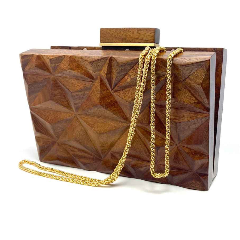 Prizm Wood Clutch Handbag