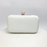 Zok and Zaari White Faux Leather Clutch Handbag