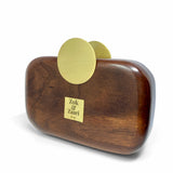 Round Edge Wooden Clutch Handbag