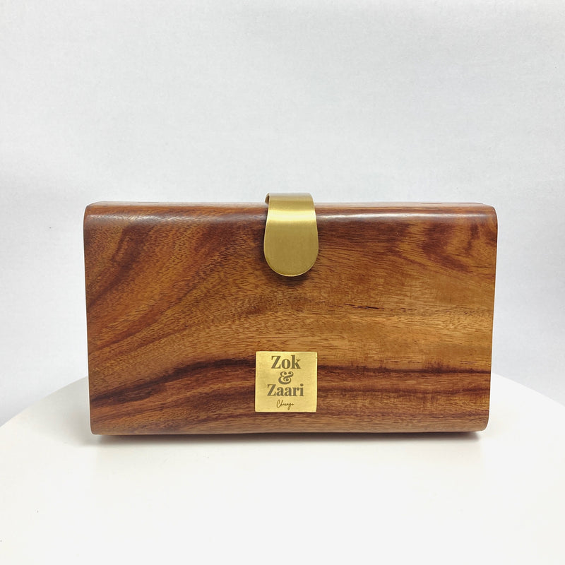 Zok and Zaari Wooden Clutch handbag