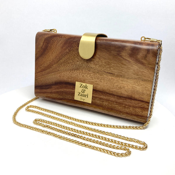 Zok and Zaari Wooden Clutch handbag