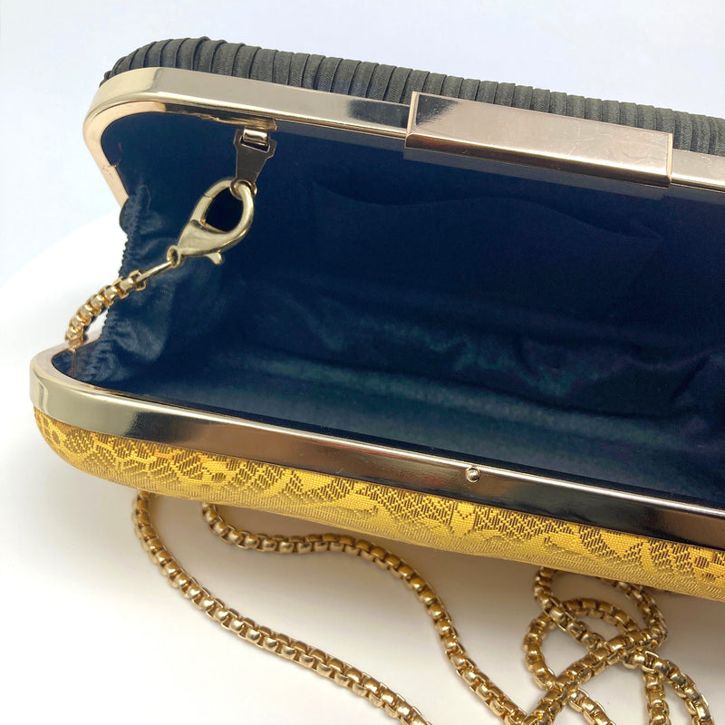 Zok and Zaari Yellow Brocade Clutch Handbag