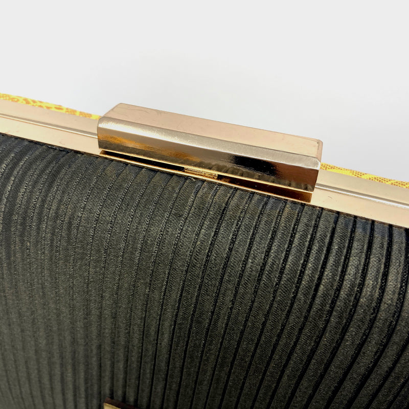 Zok and Zaari Yellow Brocade Clutch Handbag