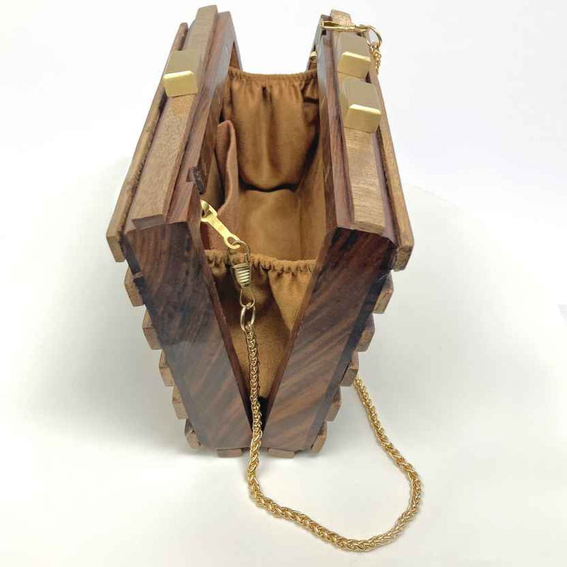 Zebra Wooden Handbag